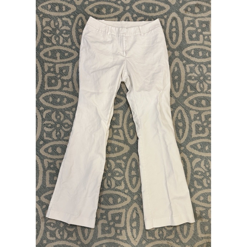 Worthington White Dress Pants Women's size 4 Curvy Fit Bootcut Flat Front Cotton